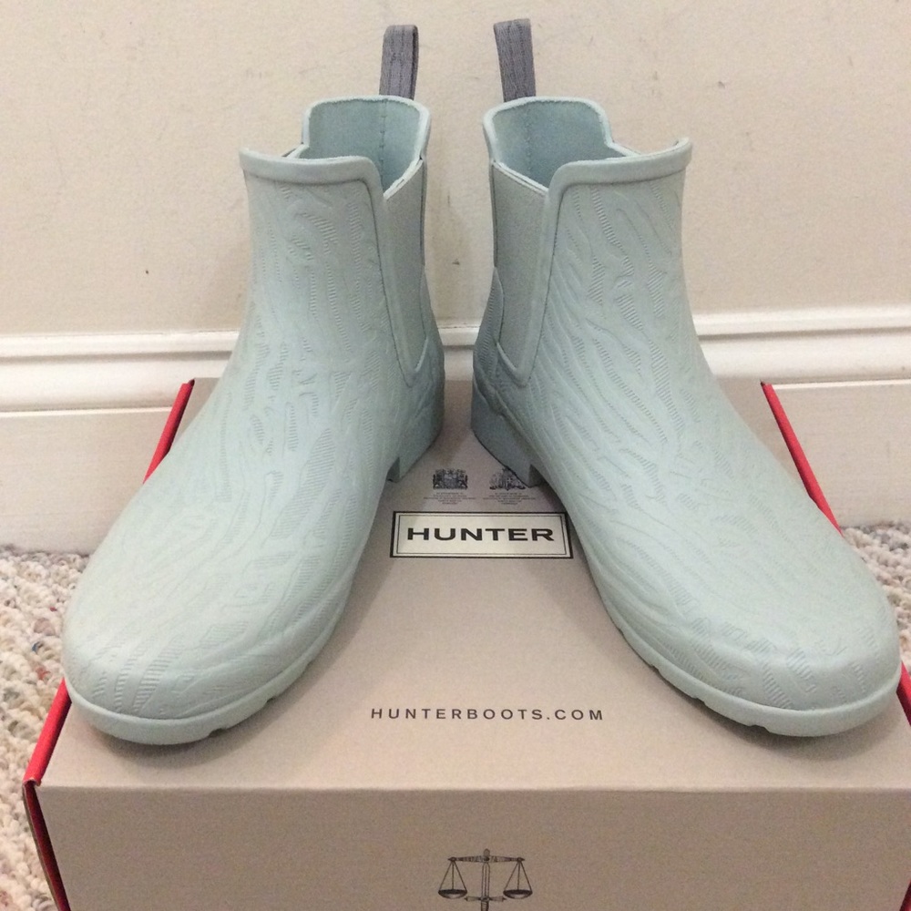 🆕 Madewell x HUNTER mint green ankle rain boots 7 - Picture 3 of 8